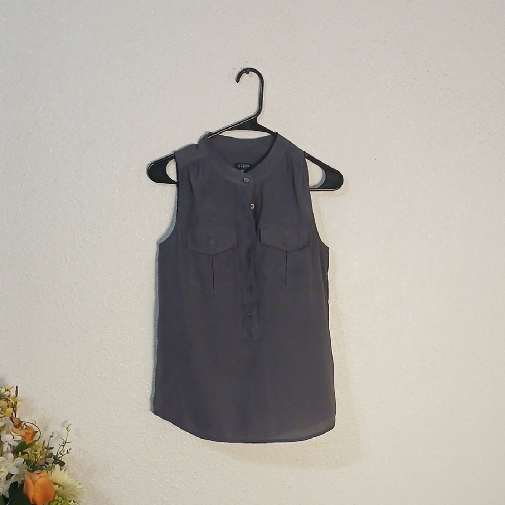 J. Crew Sleeveless Gray Blouse